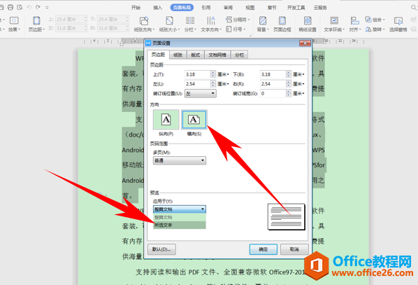 WPS word如何在一个页面上设置两种方向文字