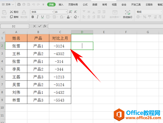 WPS excel返回给定数值绝对值的方法