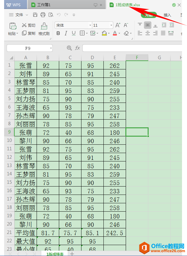 WPS拆分工作簿,excel拆分工作簿