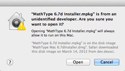确认打开MathType文件