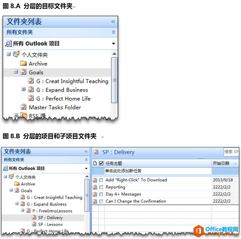 <b>如何在Outlook中建立分层的目标、项目与任务文件夹</b>