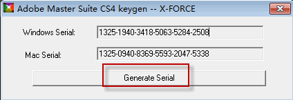ADOBE CS4序列号生成器
