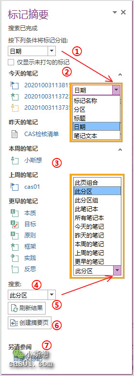 OneNote标记使用教程_OneNote查找标记，“标记摘要”详解