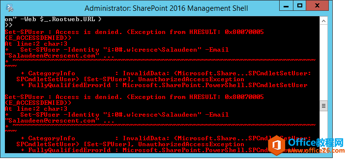 <b>SharePoint Set-SPUser 命令拒绝访问 问题解决</b>