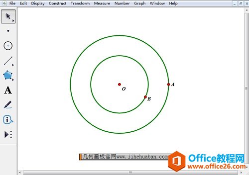 绘制过点A、B的两个圆