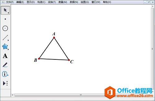 <b>几何画板如何利用角度控制三角形的旋转</b>