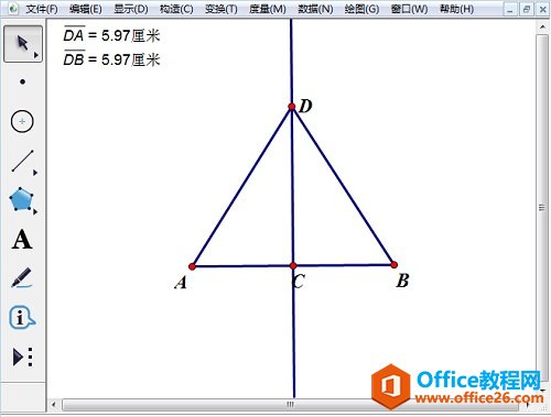 度量线段AD、BD长度 