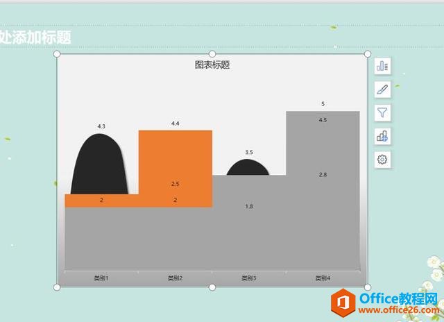 演示办公—如何用PPT制作山峰柱形图