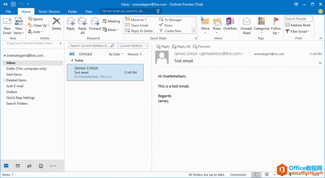 <b>使用 OneNote 页面作为模版回复 Outlook 邮件</b>