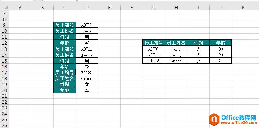 excel 如何把重复列的数据批量整理成行记录？