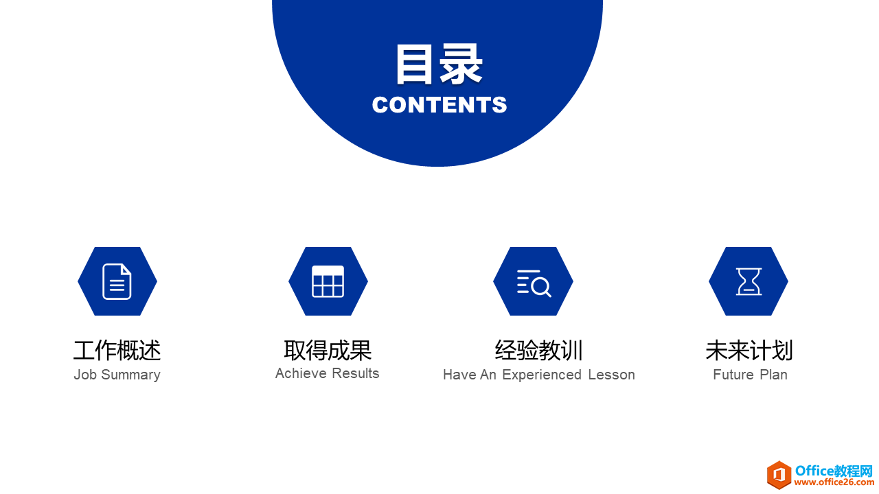 PPT制作半圆形色块型目录页实例教程及技巧