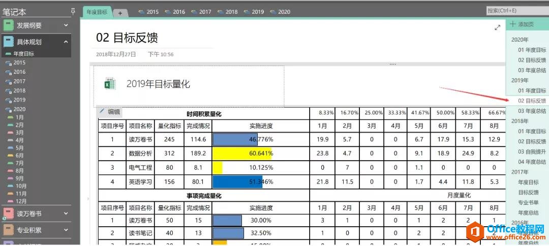 OneNote 怎么制作一个漂亮的目标动态反馈表？（番外篇）