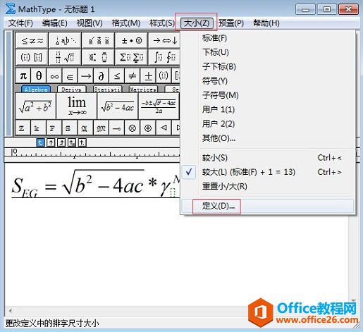 选择定义选项