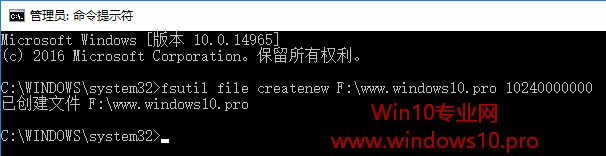 巧在Win10下创建任意文件名的超大文件