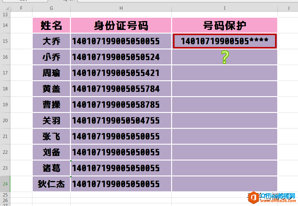 Excel小技巧——如何批量开启号码保护模式?