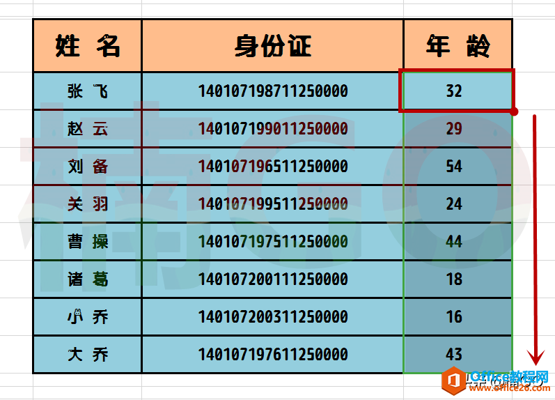 Excel小技巧——身份证号秒算年龄