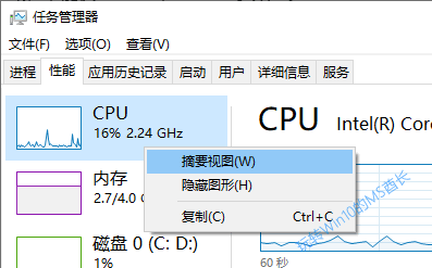 右键菜单中选择“摘要视图”