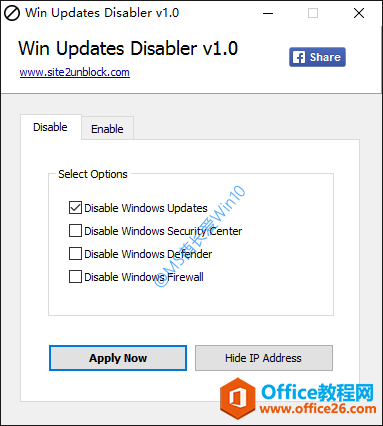 Win10自动更新关闭工具Win Updates Disabler