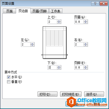 设置excel页面设置