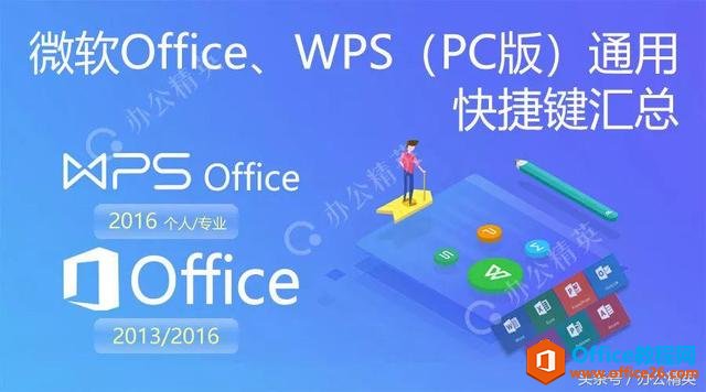 Office 2013/2016、WPS 2016（PC版）通用快捷键及汇总大全