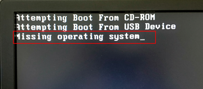 电脑开机出现missing operating system的字样，但就是进不了系统