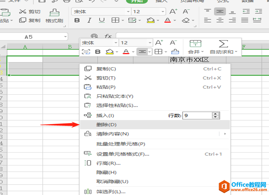 表格技巧—Excel中批量删除指定行