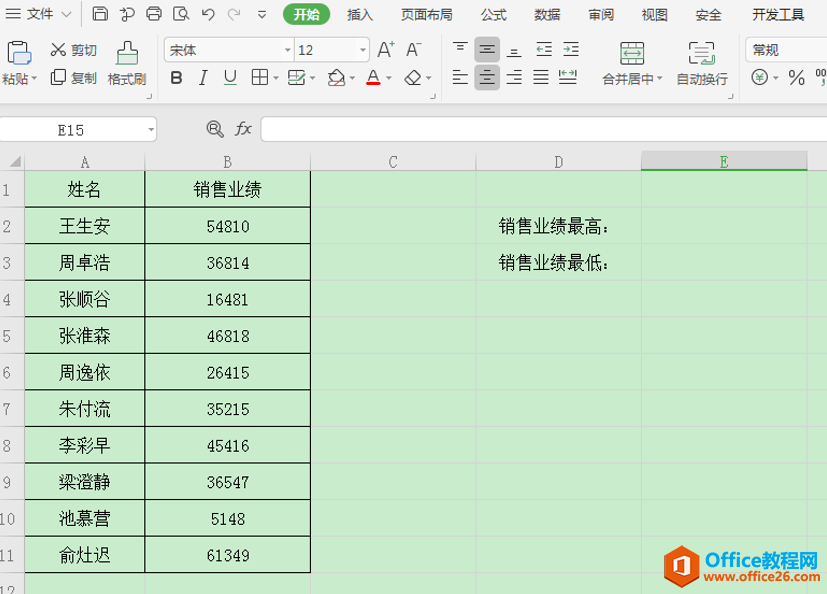 表格技巧—如何快速查找出Excel表格中的最高值和最低值