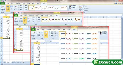 excel2010迷你图的样式