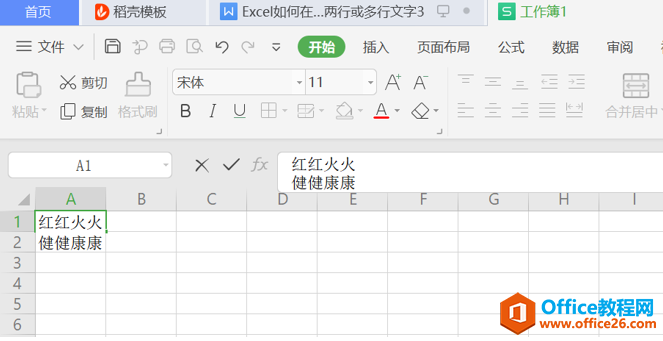 表格技巧—如何在Excel的一个单元格内输入两行或多行文字