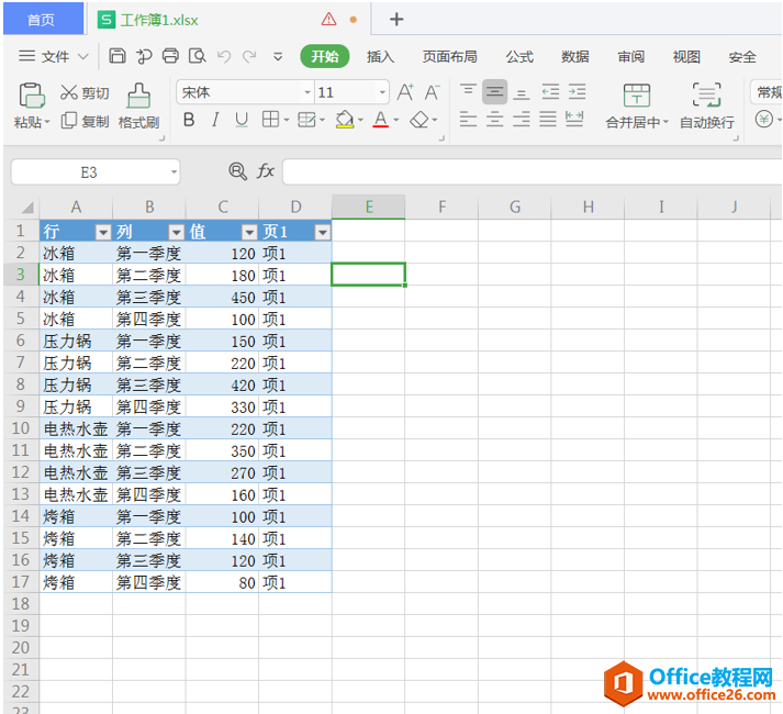 表格技巧—Excel中如何将二维表转换成一维表