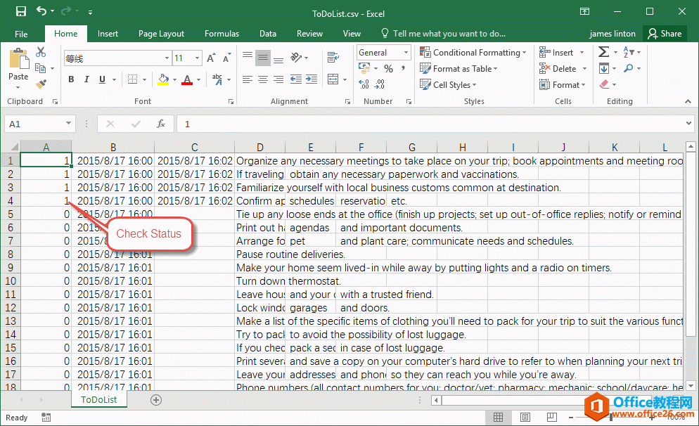 使用 Excel 来打开 .CSV 文件