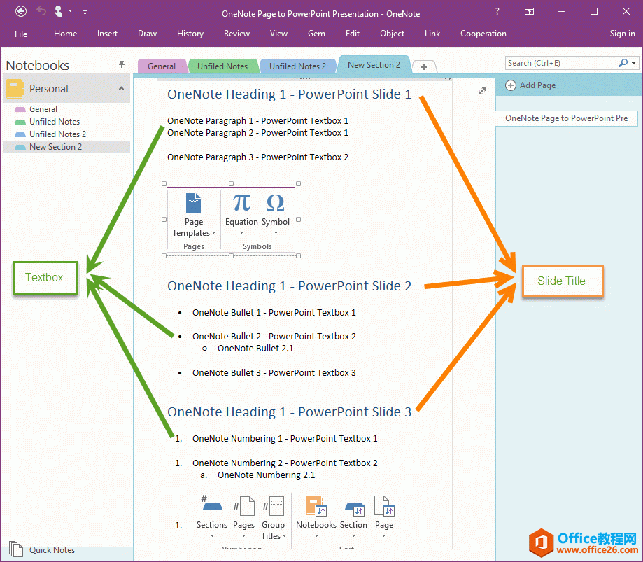 在 OneNote 中编写适合转换 PowerPoint 的初稿格式 