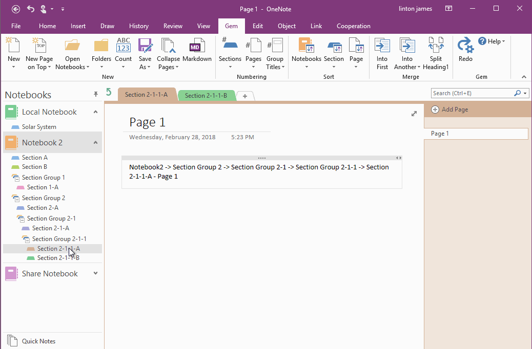 如何合并 OneNote 里的 2 个笔记本？