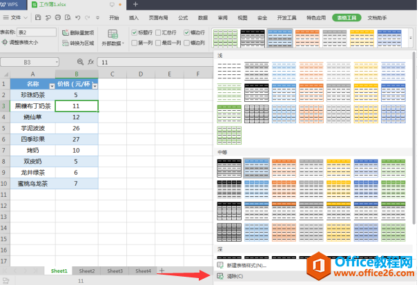 Excel表格技巧—Excel中如何清除智能表格的样式