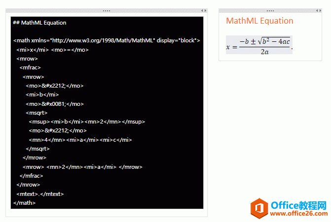Markdown MathML 公式
