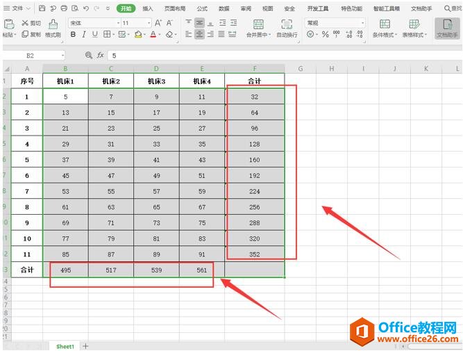 表格技巧—Excel怎么对整个表格的数据进行求和