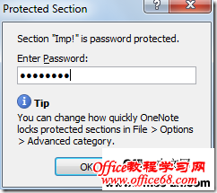 OneNote 2010密码保护 基础教程6