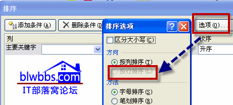 excel按行排序