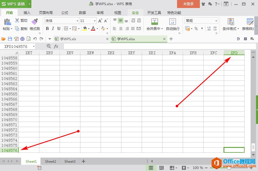office excel 2007文档最大行列数