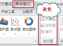 excel2010迷你图灰色