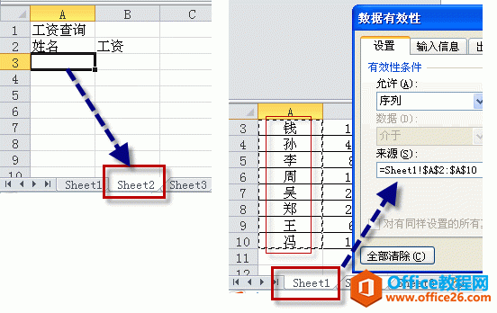 数据有效性设置