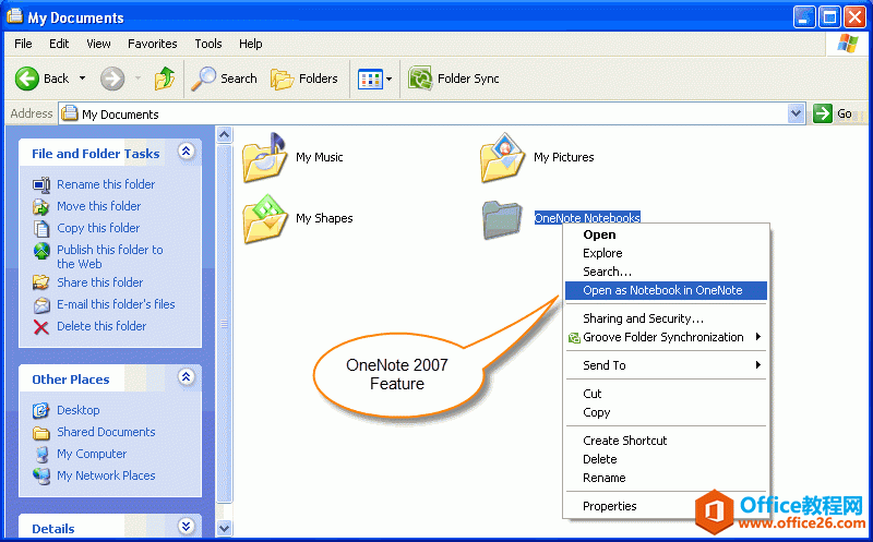 OneNote 2007 的“Open as Notebook in OneNote”