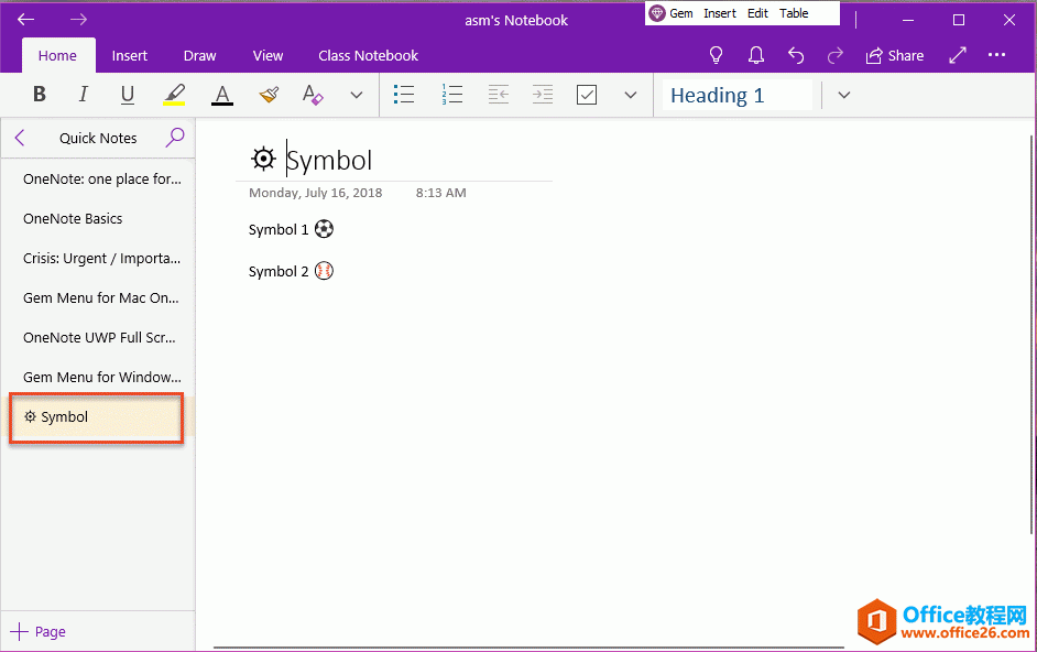 OneNote 显示字符