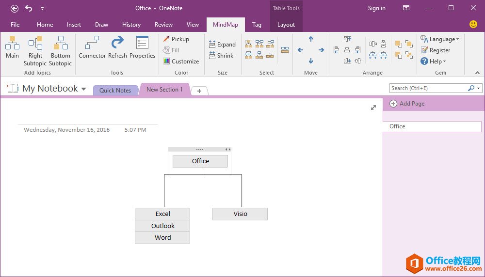 <b>如何在 OneNote 思维导图中创建枝状图</b>