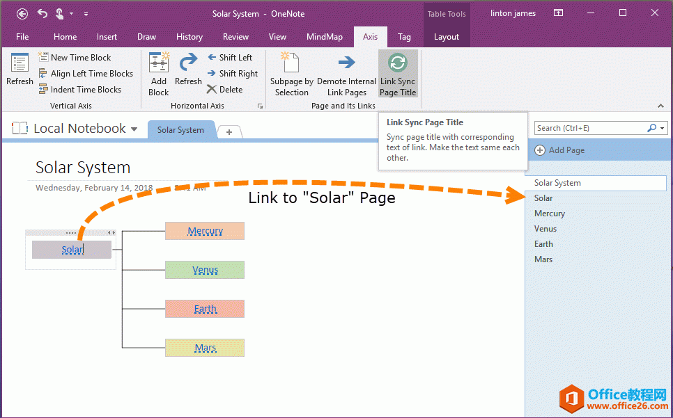 OneNote 的内部链接