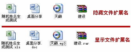 如何显示文件后缀名