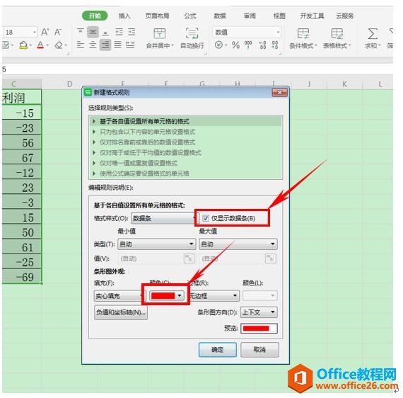 WPS表格技巧—如何设置数据条展现公司盈亏