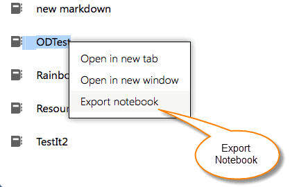 笔记本右键菜单里的“导出笔记本”菜单项