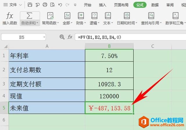 Excel表格技巧—如何用FV函数计算投资未来值