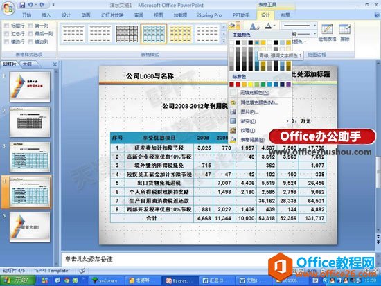 制作一个精致的表格PPT模板的步骤